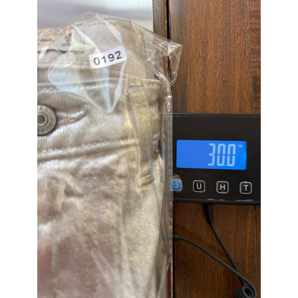 NWT Abercrombie & Fitch The 90s Relaxed High Rise Metallic Silver Jeans 28 6s - Picture 9 of 9